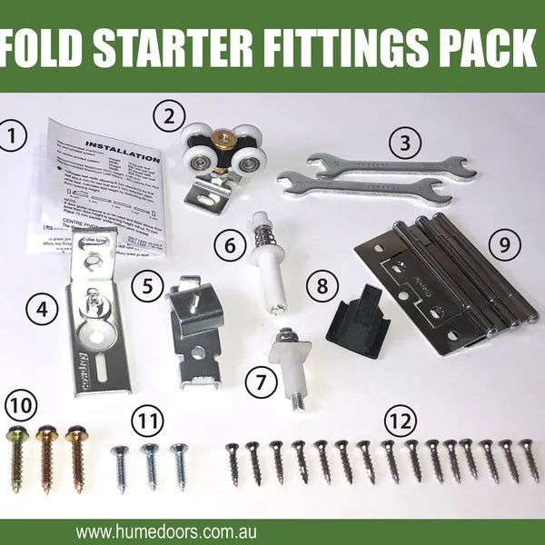 Hume Door Multifold Track & Fittings (8Leaf) 3.4M Track 2 Starter 2 Ad