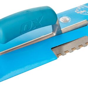OX Carbon Steel Notch Trowel - Size: 10mm