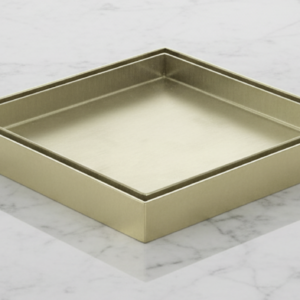 Sedek – Kano 120x90mm Tile Insert Floor Waste SS316 – Brush Gold – KANO-120-316-90BG