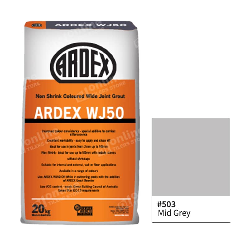 Ardex Wj50 Grout 20Kg (4 Colors) - Color: 503 Mid Grey
