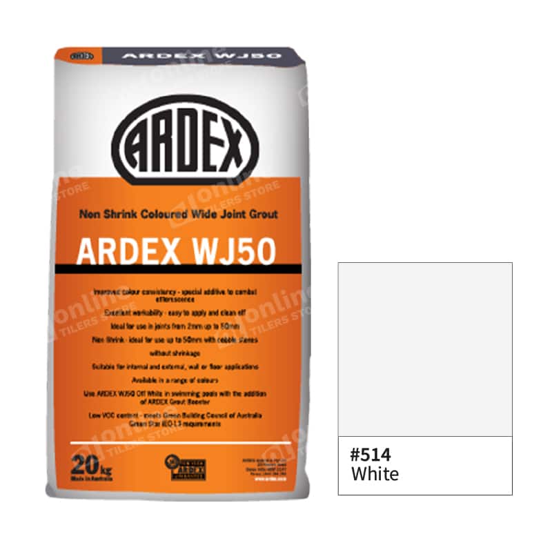 Ardex Wj50 Grout 20Kg (4 Colors) - Color: 514 White