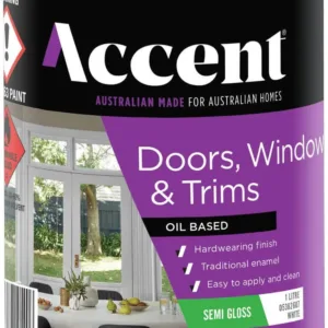 Accent Doors, Windows & Trims Oil Based Semi Gloss White 1L