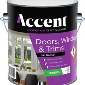 Accent Doors, Windows & Trims Oil Based Semi Gloss White 2L