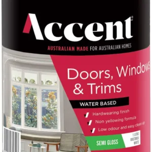 Accent Doors, Windows & Trims Water Based Semi Gloss White 1L