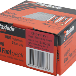 Paslode Impulse (Gas) Angled Brads 16G Stainless Steel 2000 -50mm #B20785