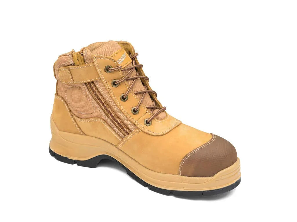 Blundstone 318 Nubuck Zip Side Safety Boot Wheat