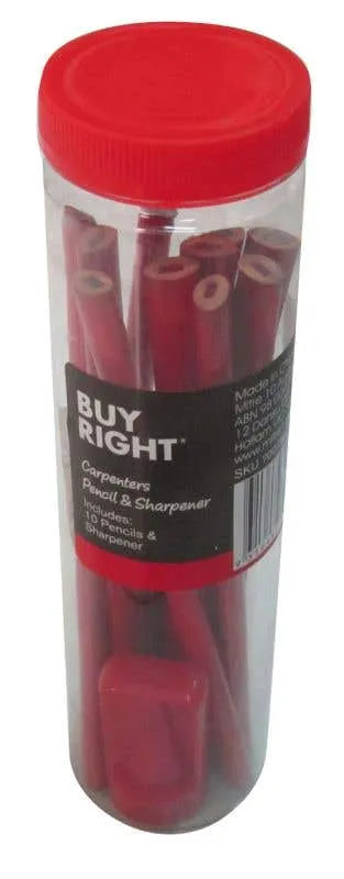 Buy Right 10 Piece Carpenter Pencils with Sharpener