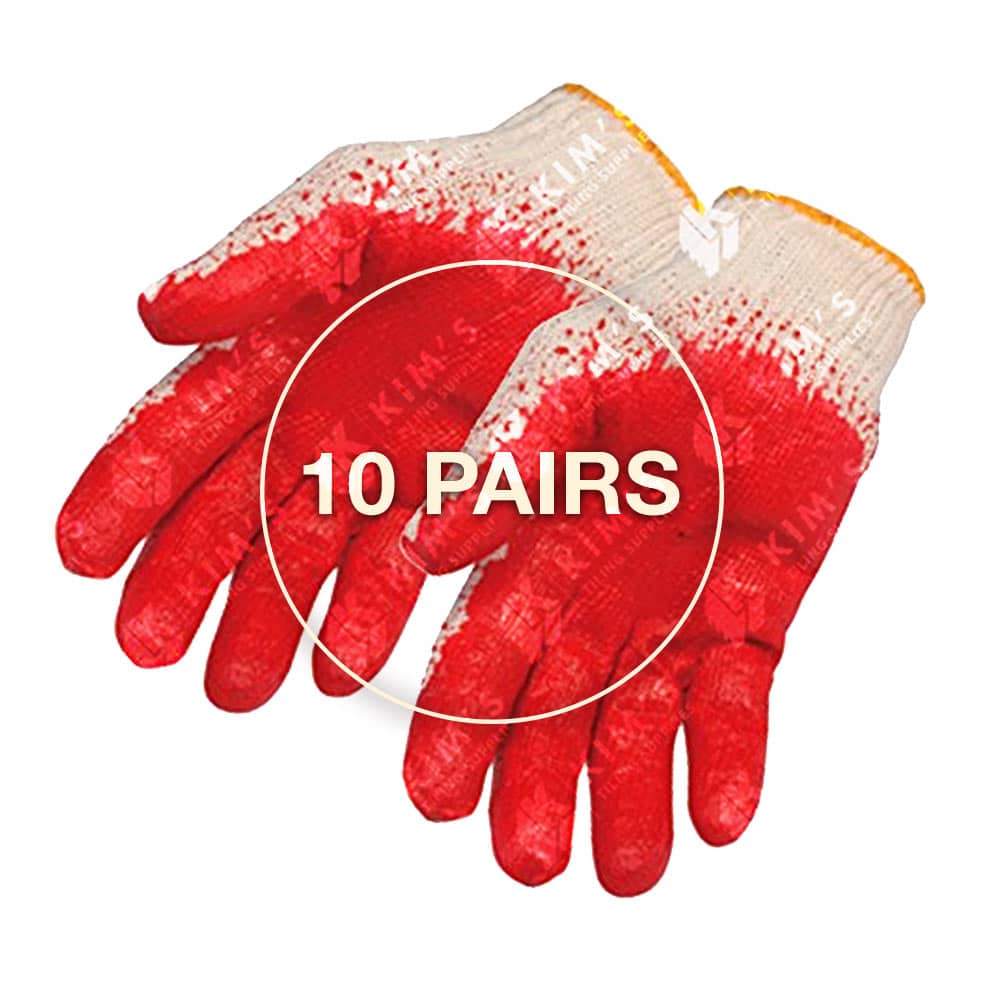 KC – Cotton Gloves (Half Coated) 10 Pack -600/Pallet – CCG10