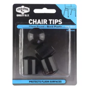 Cold Steel Chair Tips Round Black Plastic 22mm