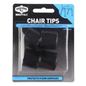 Cold Steel Chair Tips Round Black Plastic 25mm