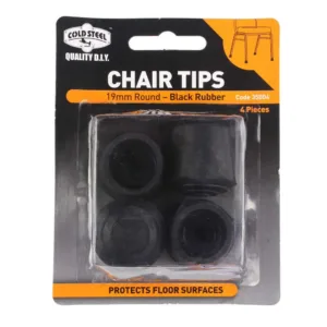 Cold Steel Chair Tips Round Black Rubber 19mm