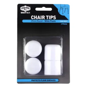 Cold Steel Chair Tips Round White Plastic 29mm