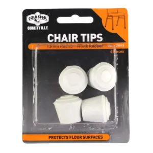 Cold Steel Chair Tips Round White Rubber 13mm