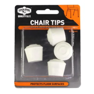Cold Steel Chair Tips Round White Rubber 16mm