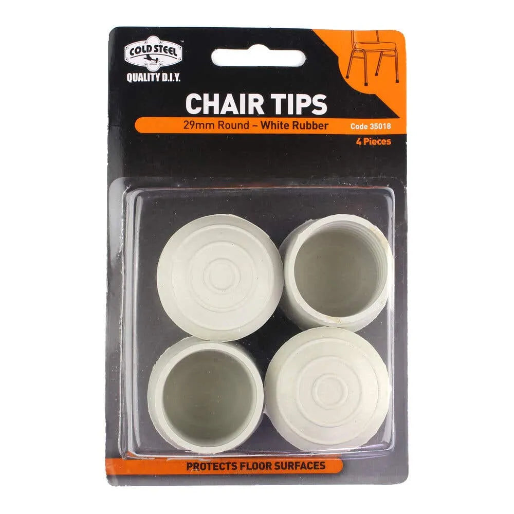 Cold Steel Chair Tips Round White Rubber 29mm