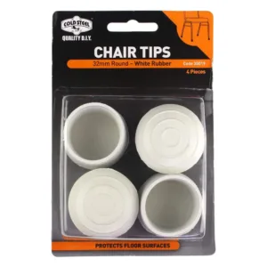 Cold Steel Chair Tips Round White Rubber 32mm