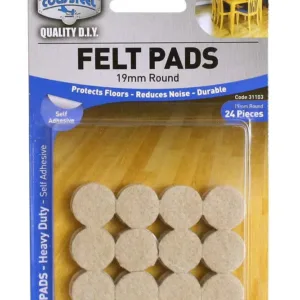 Cold Steel Felt Pads Round Heavy Duty Beige
