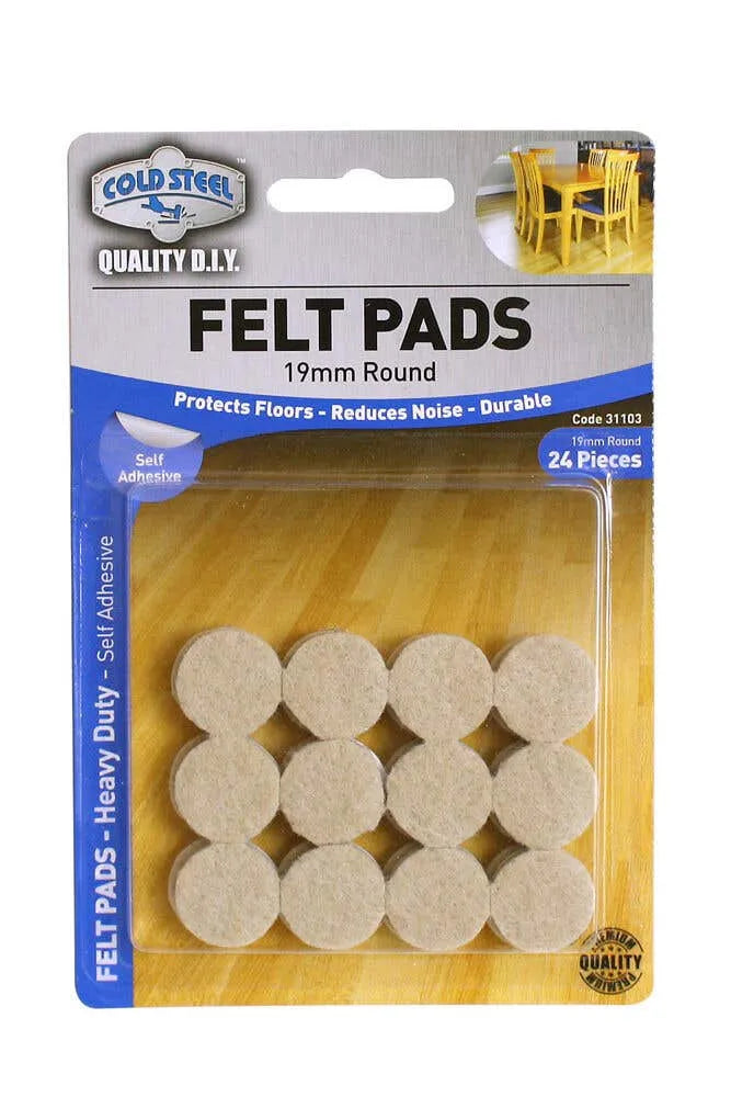 Cold Steel Felt Pads Round Heavy Duty Beige