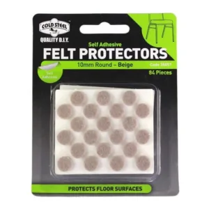 Cold Steel Felt Protectors Round Beige 10mm (84 Pack) 84 Pack