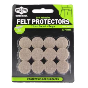 Cold Steel Felt Protectors Round Beige 19mm (Pack 20) Pack 20