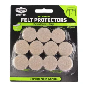 Cold Steel Felt Protectors Round Beige 25mm (48 Pack) 48 Pack