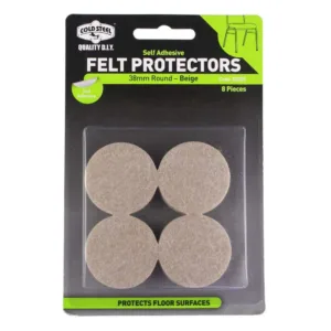 Cold Steel Felt Protectors Round Beige 38mm (8 Pack) 8 Pack