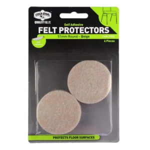 Cold Steel Felt Protectors Round Beige 51mm (6 Pack) 6 Pack