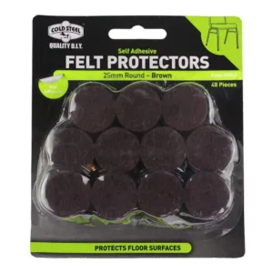 Cold Steel Felt Protectors Round Brown 25mm (48 Pack) 48 Pack