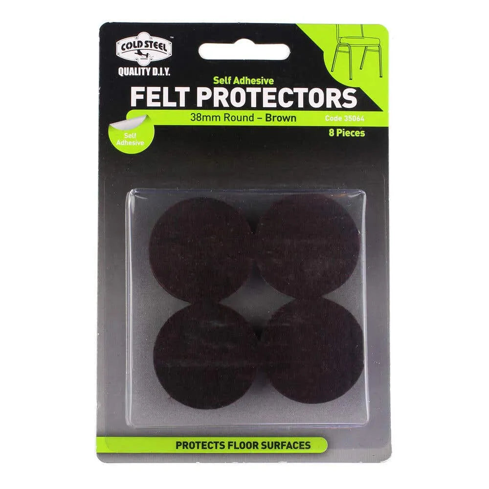 Cold Steel Felt Protectors Round Brown 38mm (8 Pack) 8 Pack
