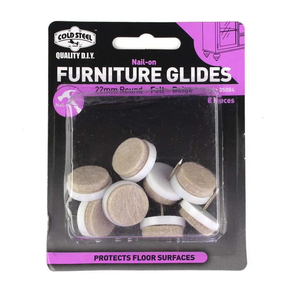 Cold Steel Furniture Glides Felt Nail-On Beige 22mm