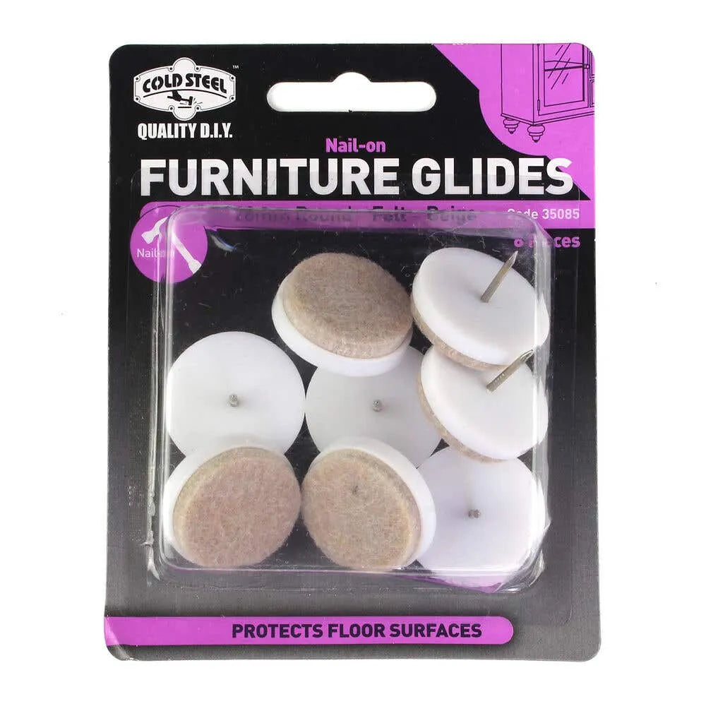Cold Steel Furniture Glides Felt Nail-On Beige 25mm