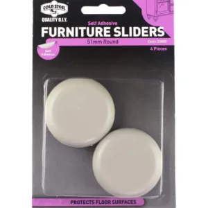 Cold Steel Furniture Sliders Round Plastic