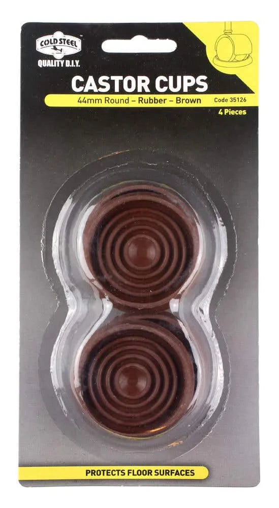 Cold Steel Round Rubber Castor Cups Brown 44mm (4 Pack)