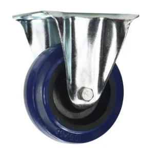 Cold Steel Rubber Fixed Castor Blue 100mm