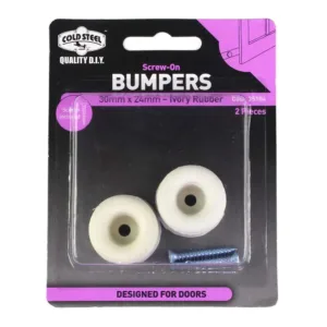 Cold Steel Rubber Screw On Bumpers Ivory 30 x 24mm (2 Pack)
