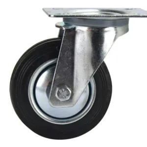 Cold Steel Rubber Swivel Castor Black 100mm
