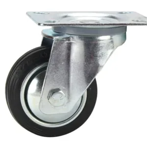 Cold Steel Rubber Swivel Castor Black 80mm