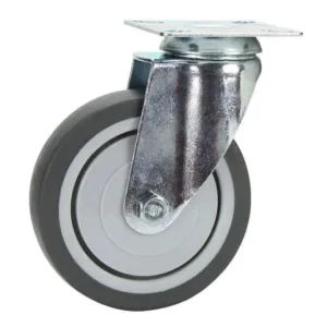 Cold Steel Rubber Swivel Castor Grey 100mm