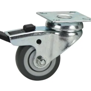 Cold Steel Rubber Swivel Castor with Brake Grey 50mm