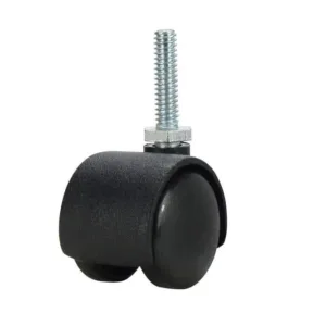 Cold Steel Twin Wheel Hooded 1/4" Thread Furniture Castor 30mm - 2 Pack