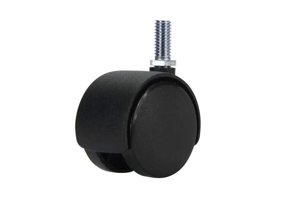 Cold Steel Twin Wheel Hooded 3/8" Thread Furniture Castor 50mm - 2 Pack