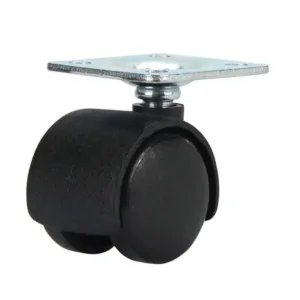 Cold Steel Twin Wheel Hooded Plate Furniture Castor 30mm
