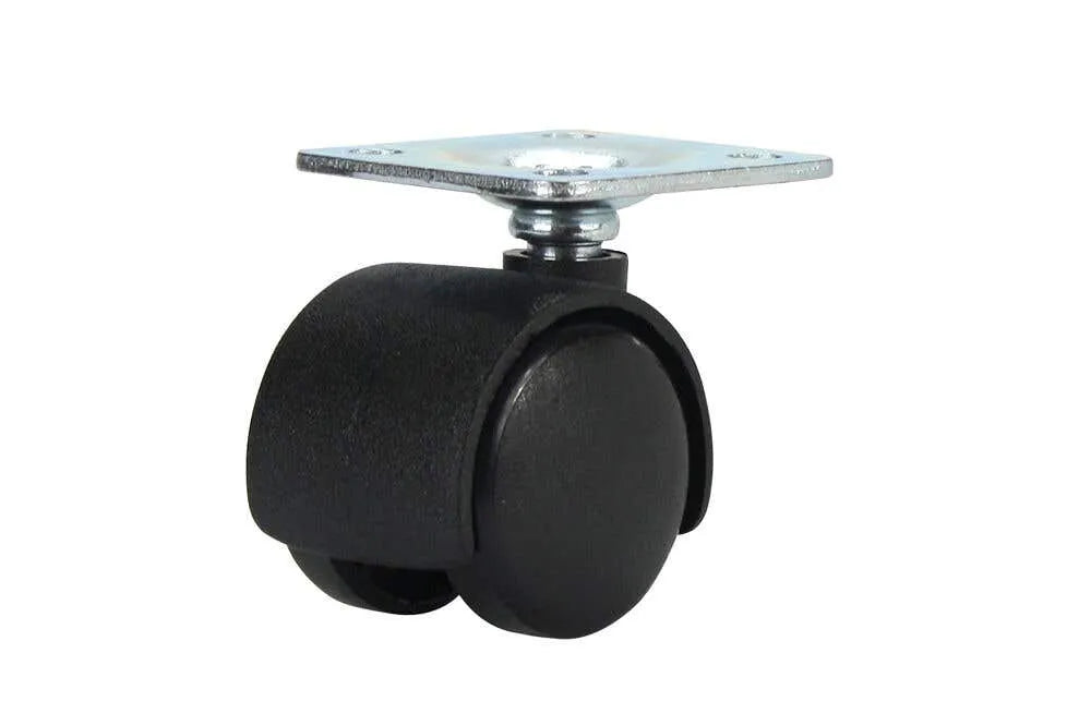 Cold Steel Twin Wheel Hooded Plate Furniture Castor 30mm
