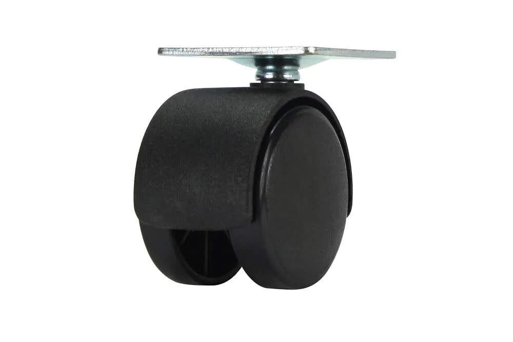 Cold Steel Twin Wheel Hooded Plate Furniture Castor 40mm