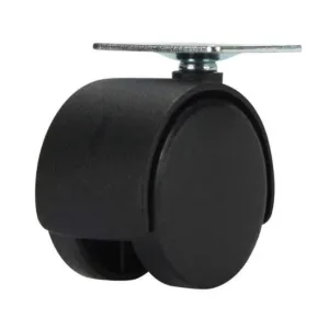 Cold Steel Twin Wheel Hooded Plate Furniture Castor 50mm