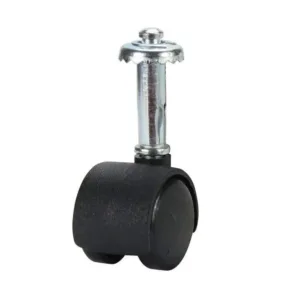 Cold Steel Twin Wheel Hooded Socket Furniture Castor 30mm