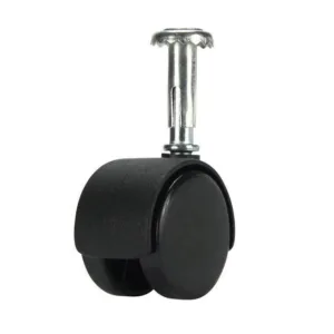Cold Steel Twin Wheel Hooded Socket Furniture Castor 40mm