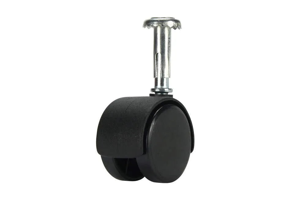 Cold Steel Twin Wheel Hooded Socket Furniture Castor 40mm