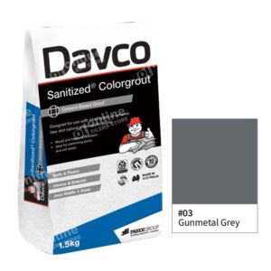 Davco Sanitized Colorgrout (3Sizes – 1.5kg / 5kg / 15kg) - Color: 03 gunmetal grey | Size: 1.5kg
