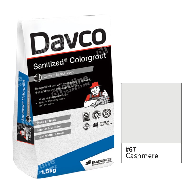 Davco Sanitized Colorgrout (3Sizes – 1.5kg / 5kg / 15kg) - Color: 67 cashmere | Size: 1.5kg